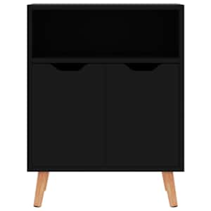 Příborník černý s vysokým leskem 60x30x72 cm kompozitní dřevo - obrázek 3