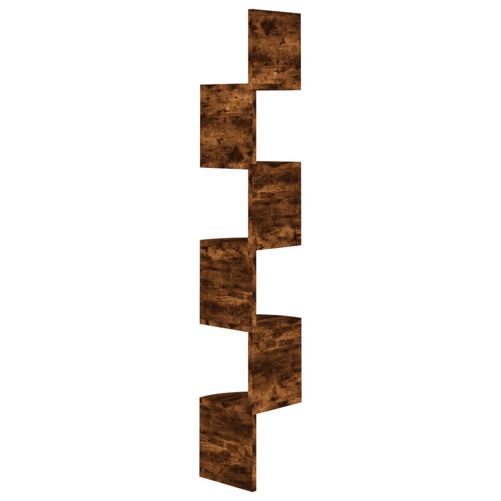 

vidaXL Hoekwandschap 19x19x123 cm spaanplaat gerookt eikenkleurig