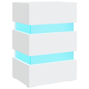 Noční stolek s LED bílý 45 x 35 x 67 cm kompozitní dřevo - obrázek 2