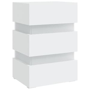 Noční stolek s LED bílý 45 x 35 x 67 cm kompozitní dřevo - obrázek 4