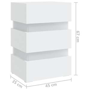 Noční stolek s LED bílý 45 x 35 x 67 cm kompozitní dřevo - obrázek 9