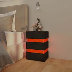 Noční stolek s LED černý 45 x 35 x 67 cm kompozitní dřevo - obrázek 12