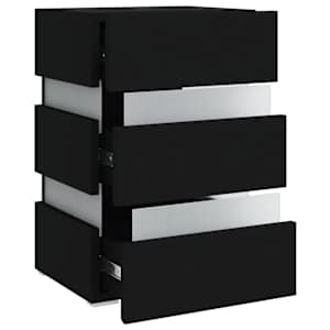 Noční stolek s LED černý 45 x 35 x 67 cm kompozitní dřevo - obrázek 7