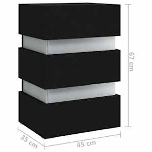 Noční stolek s LED černý 45 x 35 x 67 cm kompozitní dřevo - obrázek 9