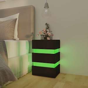 Noční stolek s LED černý 45 x 35 x 67 cm kompozitní dřevo - obrázek 11