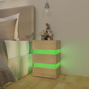 Noční stolek s LED dub sonoma 45 x 35 x 67 cm kompozitní dřevo - obrázek 13