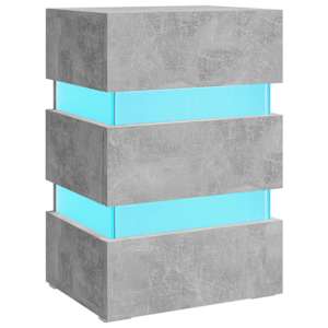 Noční stolek s LED betonově šedý 45x35x67 cm kompozitní dřevo - obrázek 2
