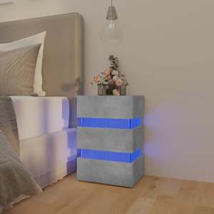 Noční stolek s LED betonově šedý 45x35x67 cm kompozitní dřevo - obrázek 12
