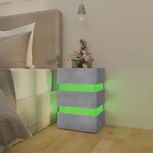 Noční stolek s LED betonově šedý 45x35x67 cm kompozitní dřevo - obrázek 13