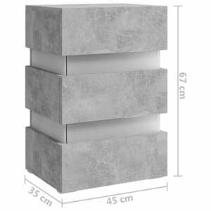 Noční stolek s LED betonově šedý 45x35x67 cm kompozitní dřevo - obrázek 9