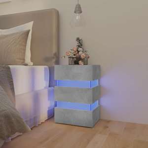 Noční stolek s LED betonově šedý 45x35x67 cm kompozitní dřevo - obrázek 1