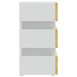 Noční stolek s LED bílý a dub sonoma 45 x 35 x 67 cm kompozit - obrázek 7