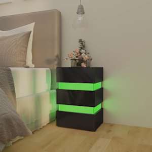 Noční stolek s LED lesklý černý 45x35x67 cm kompozitní dřevo - obrázek 13