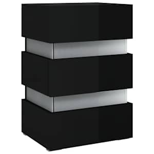Noční stolek s LED lesklý černý 45x35x67 cm kompozitní dřevo - obrázek 4