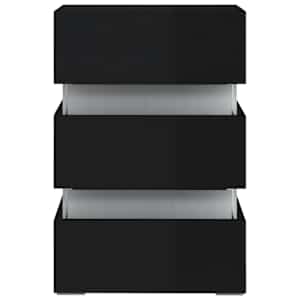 Noční stolek s LED lesklý černý 45x35x67 cm kompozitní dřevo - obrázek 5