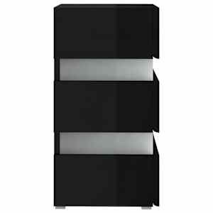 Noční stolek s LED lesklý černý 45x35x67 cm kompozitní dřevo - obrázek 6