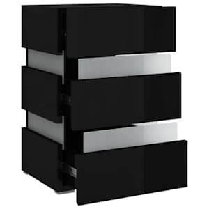 Noční stolek s LED lesklý černý 45x35x67 cm kompozitní dřevo - obrázek 7