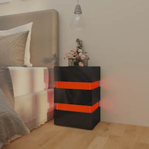 Noční stolek s LED lesklý černý 45x35x67 cm kompozitní dřevo - obrázek 11