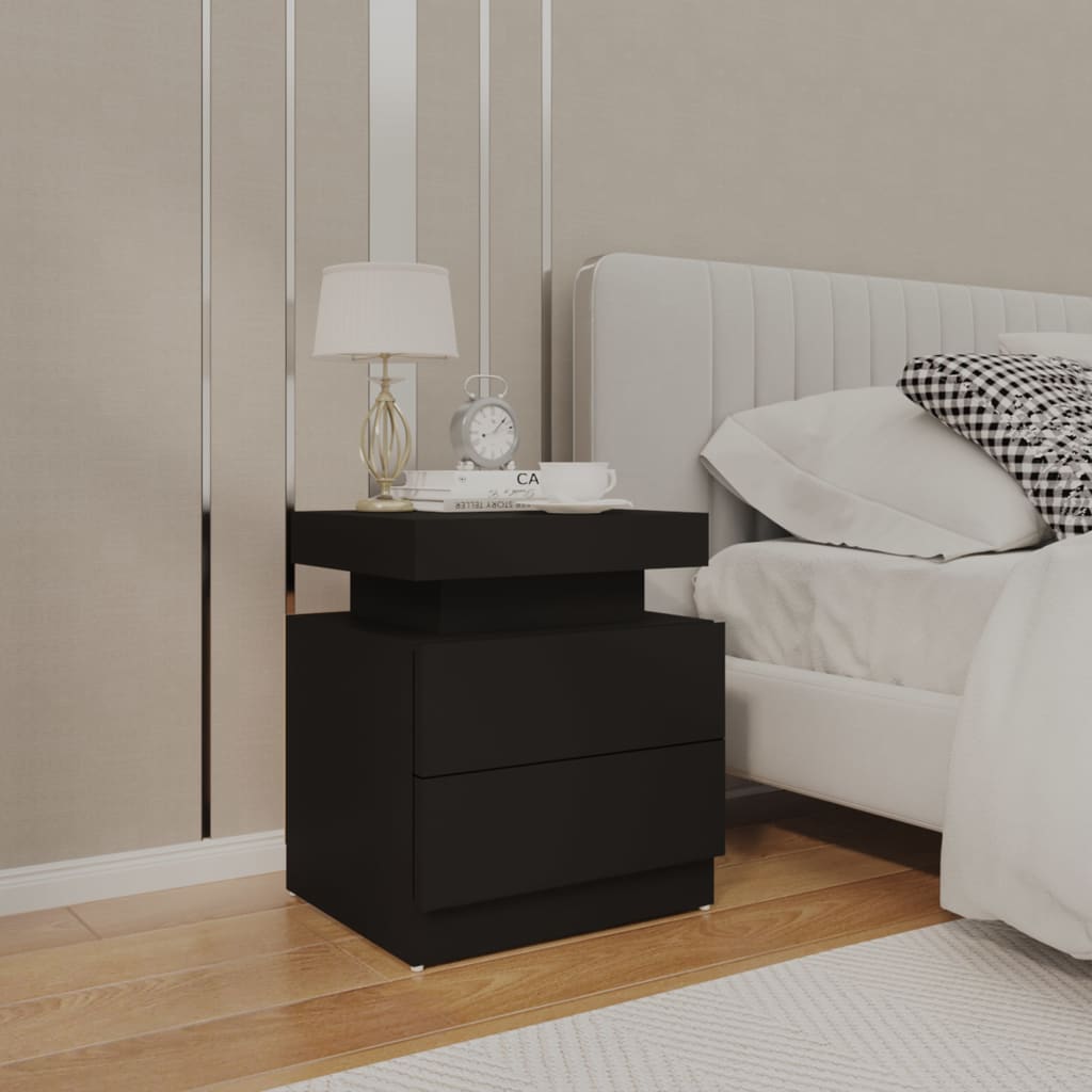 Modern bedside deals table black