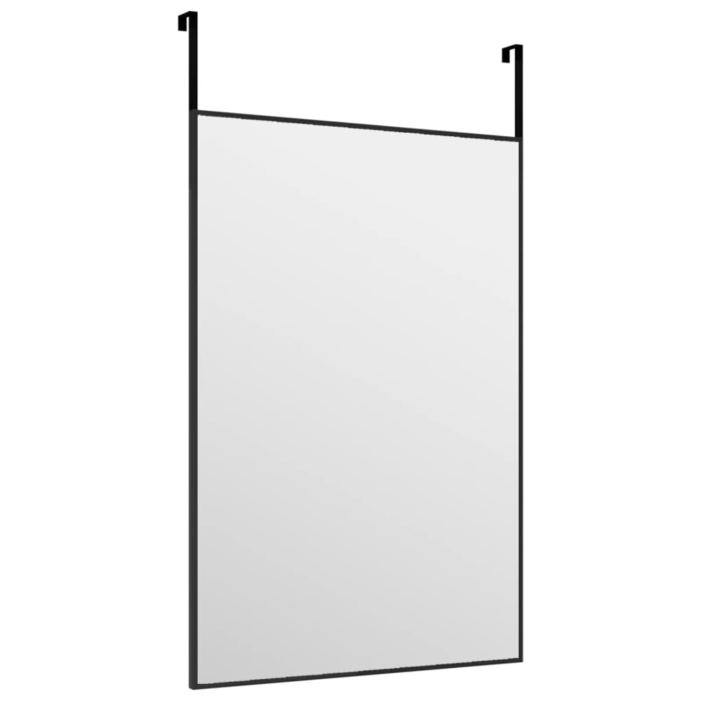 Zrcadlo na dveře černé 40 x 60 cm sklo a hliník