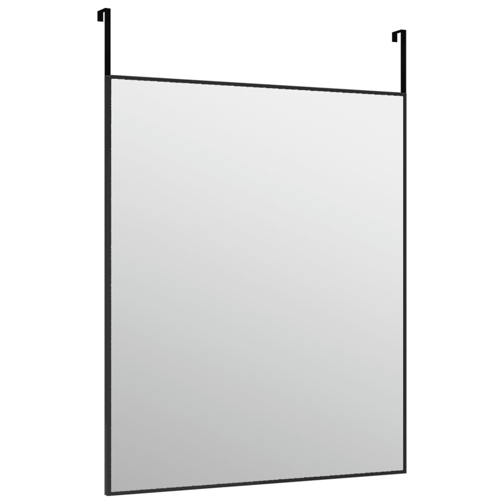 vidaXL Zrkadlo na dvere čierne 50x60 cm sklo a hliník