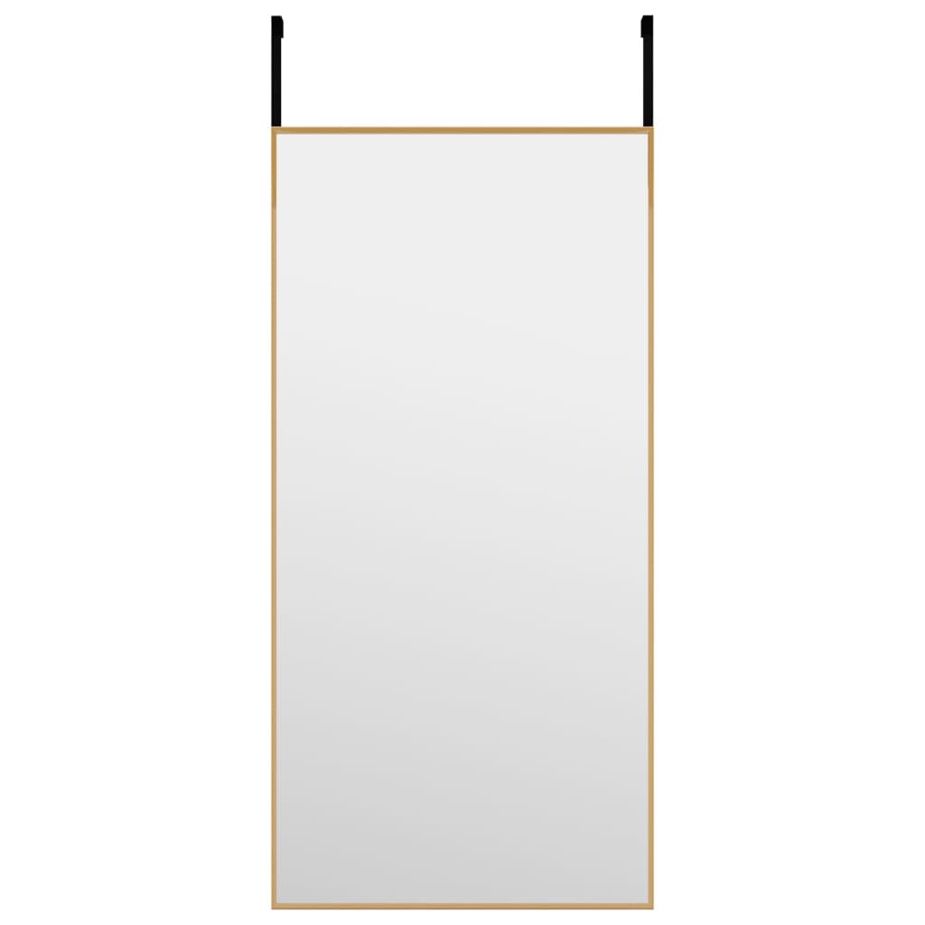 Oglindă pentru ușă, auriu, 30×60 cm, sticlă și aluminiu