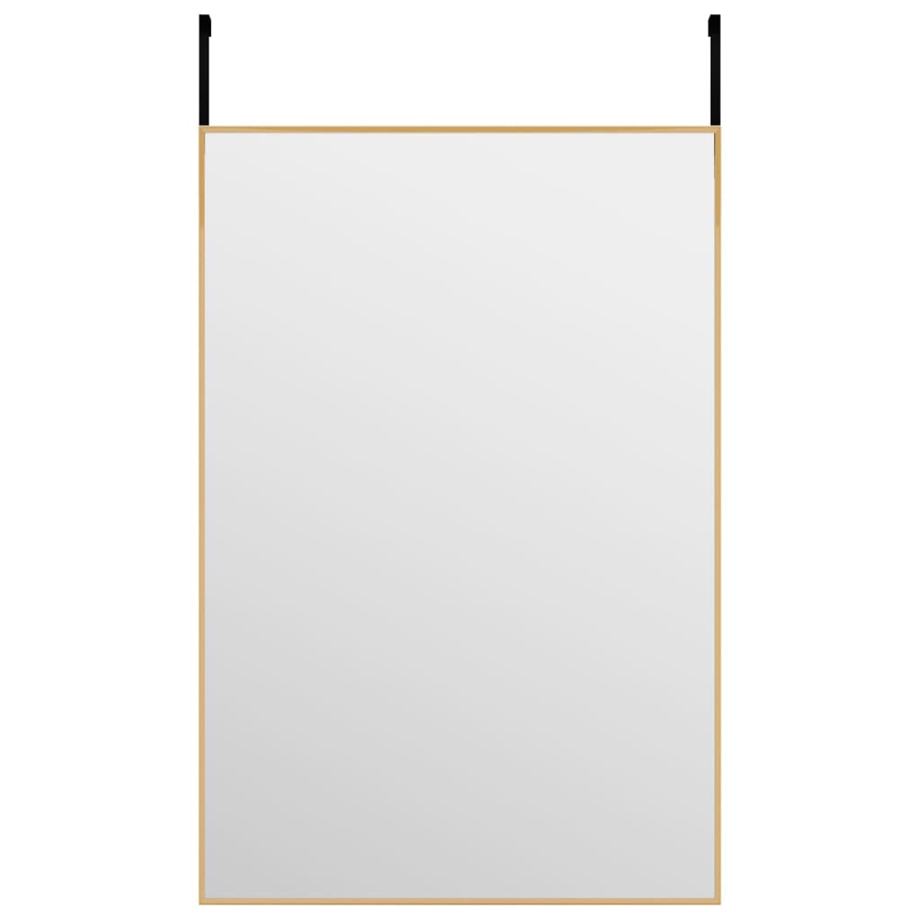 Oglindă pentru ușă, auriu, 40×60 cm, sticlă și aluminiu
