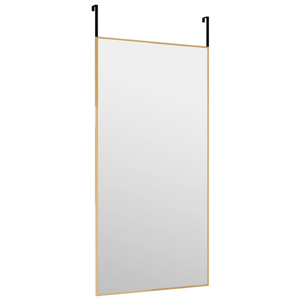 Zrcadlo na dveře zlaté 40 x 80 cm sklo a hliník