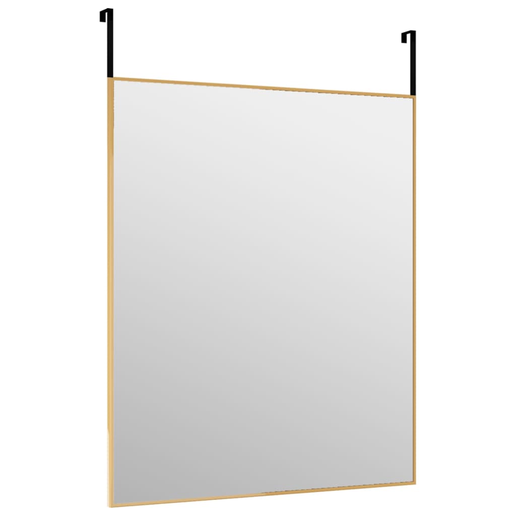 vidaXL Zrkadlo na dvere zlaté 50x60 cm sklo a hliník