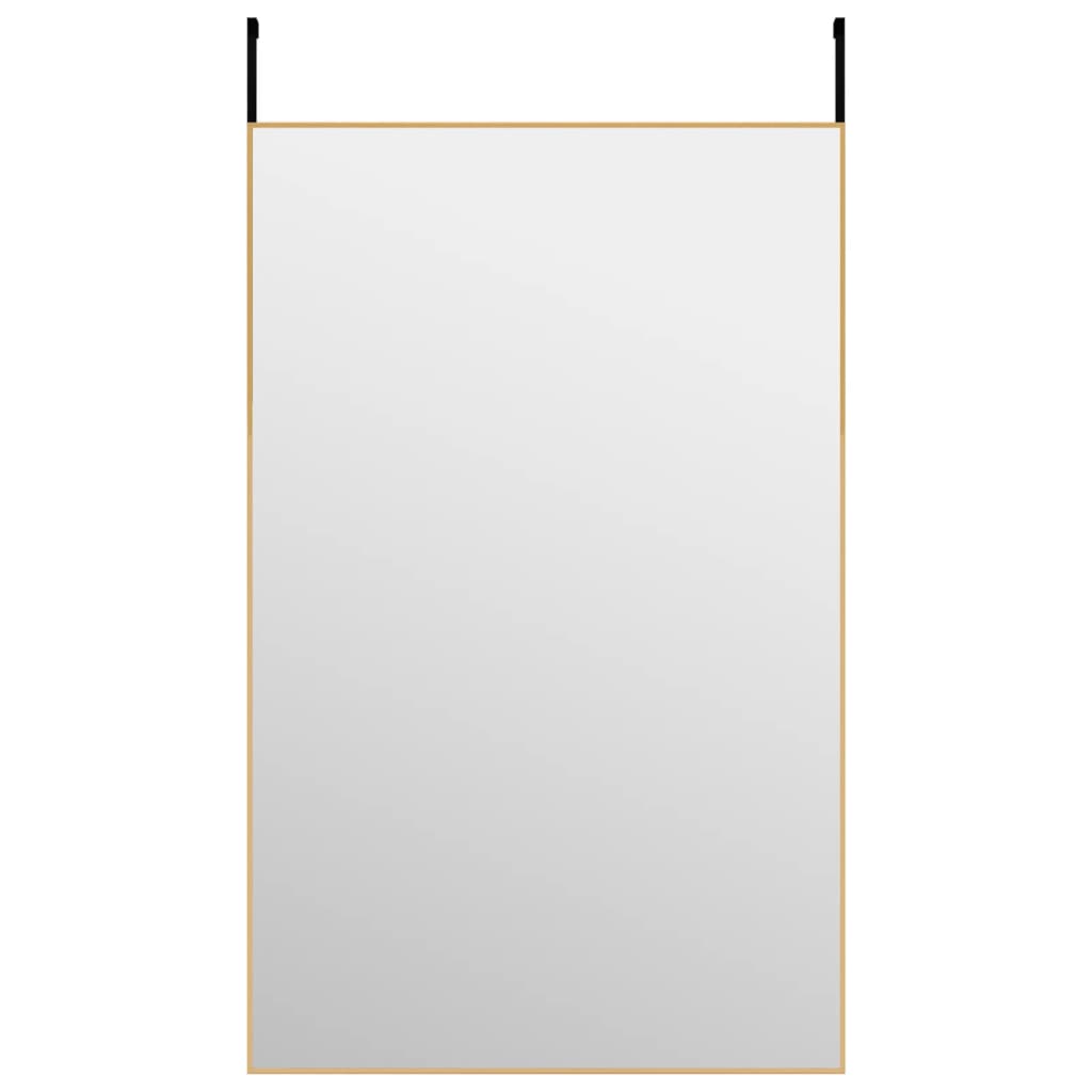 Oglindă pentru ușă, auriu, 50×80 cm, sticlă și aluminiu