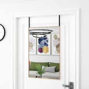 Ogledalo za vrata zlato 50x80 cm steklo in aluminij