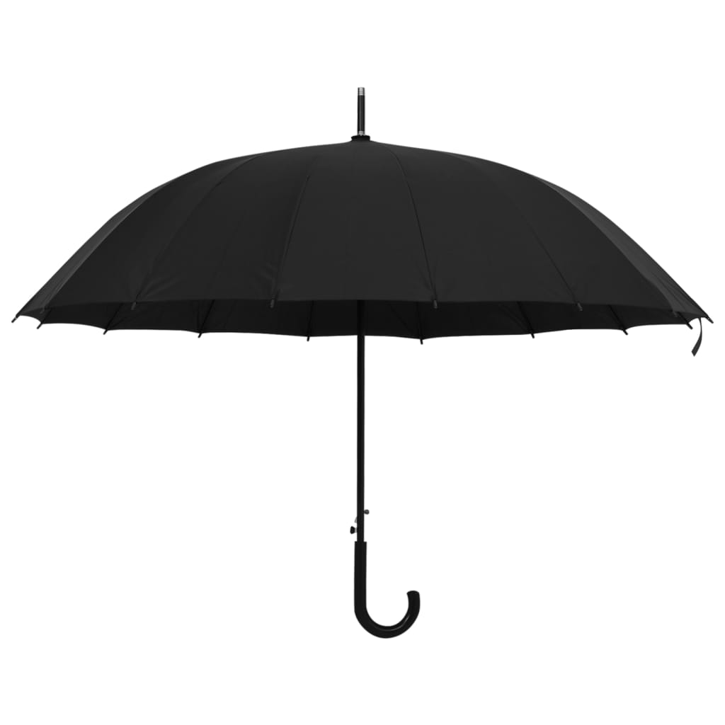 vidaXL Umbrelă automată, negru, 120 cm