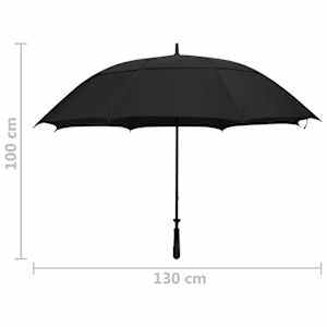 Deštník černý 130 cm - obrázek 6