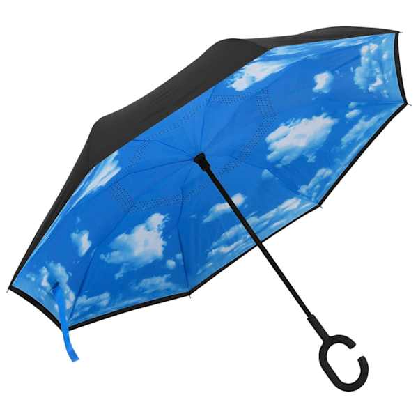 vidaXL vihmavari C-kujuline k&auml;epide, must, 108 cm