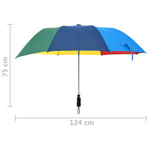 Automatický skládací deštník vícebarevný 124 cm - obrázek 7