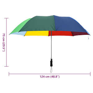 Automatický skládací deštník vícebarevný 124 cm - obrázek 8