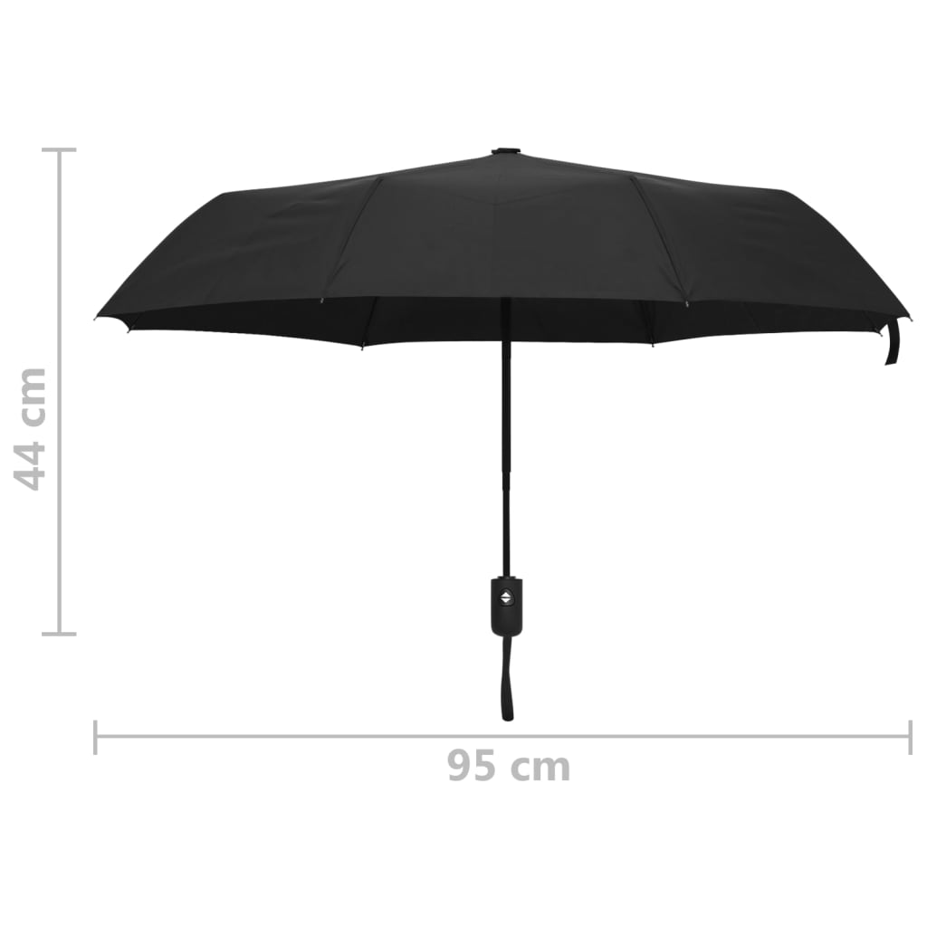 Automatinis sulankstomas skėtis, juodos spalvos, 95cm | Stepinfit