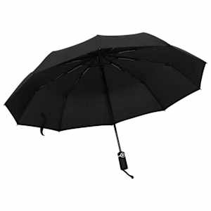 vidaXL automaatselt kokkupandav vihmavari, must, 104 cm