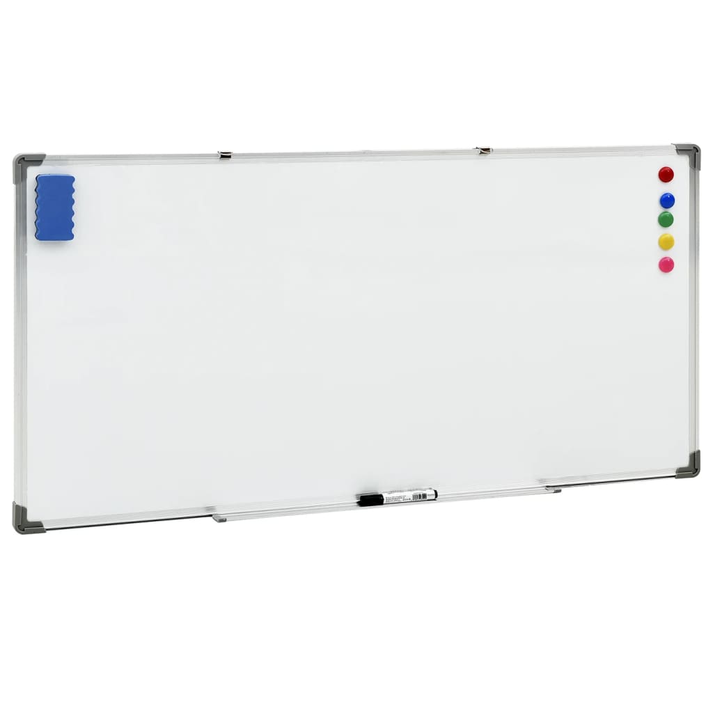 vidaXL Tablă magnetică albă, 110×60 cm, oțel vidaxl.ro