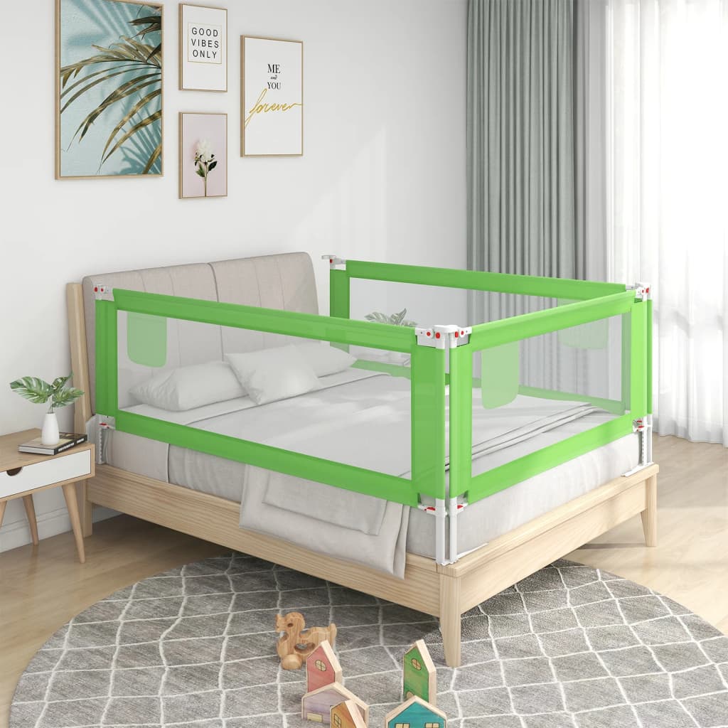 Balustrada de protectie pat copii verde 90x25 cm textil