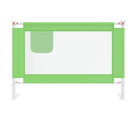 vidaXL bērnu gultas aizsargbarjera, zaļa, 100x25 cm, audums