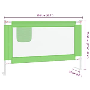 Dětská zábrana k postýlce zelená 120 x 25 cm textil - obrázek 9