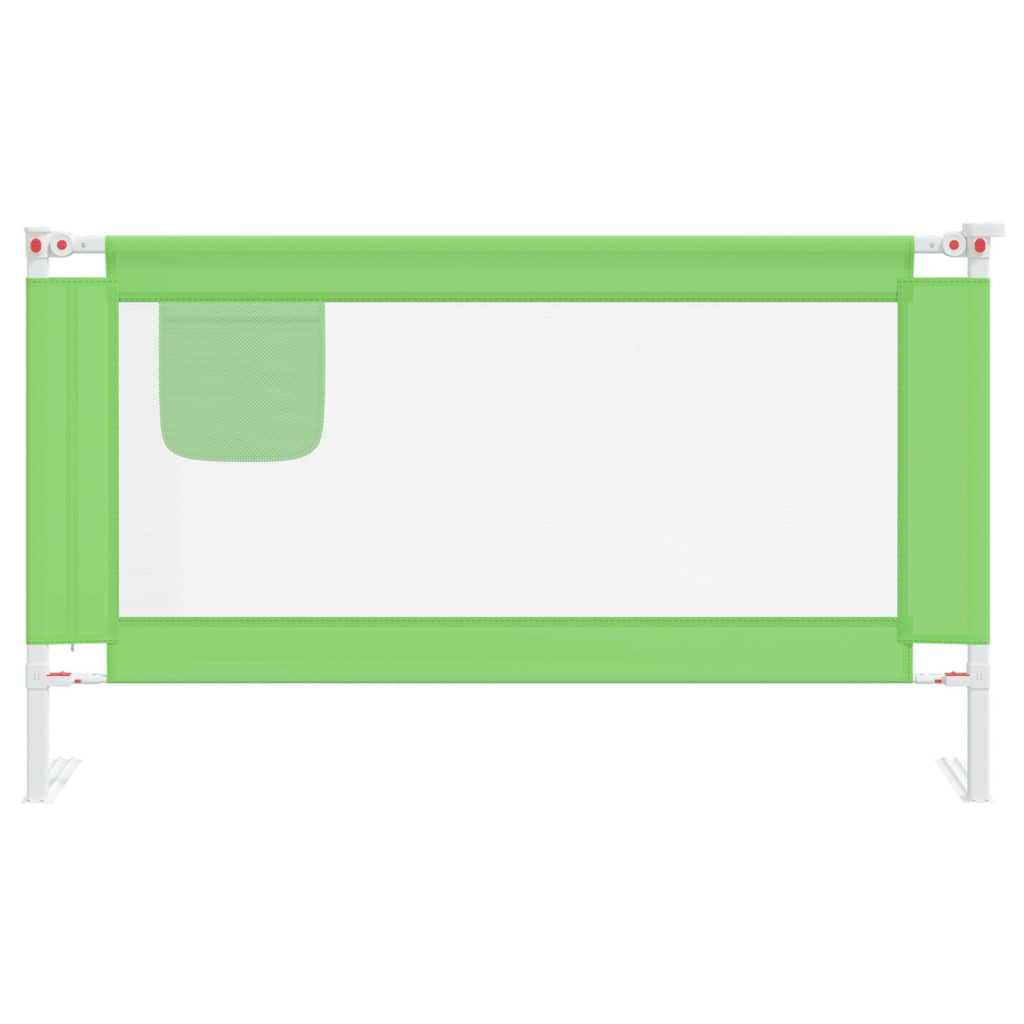 vidaXL bērnu gultas aizsargbarjera, zaļa, 140x25 cm, audums