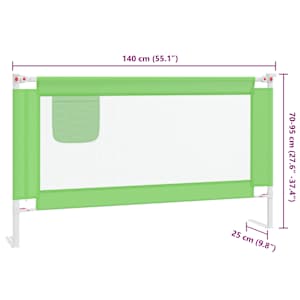 Dětská zábrana k postýlce zelená 140 x 25 cm textil - obrázek 9