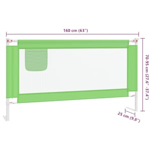 Dětská zábrana k postýlce zelená 160 x 25 cm textil - obrázek 9