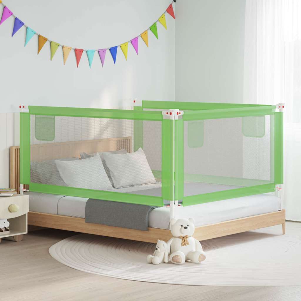 vidaXL Kleinkind-Bettschutzgitter Grün 180x25 cm Stoff