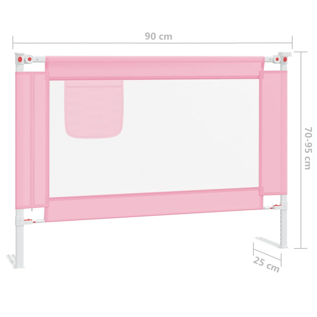  Zábrana na detskú posteľ ružová 90x25 cm látka