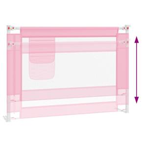 Dětská zábrana k postýlce růžová 90 x 25 cm textil - obrázek 6