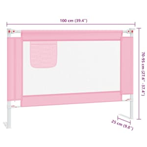 Dětská zábrana k postýlce růžová 100 x 25 cm textil - obrázek 9