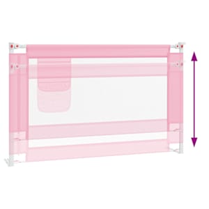 Dětská zábrana k postýlce růžová 120 x 25 cm textil - obrázek 6
